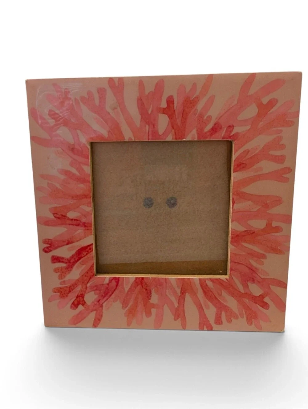PICTURE FRAME Pink Square Rectangular Artful Cute 2PC Set Lot Pair
